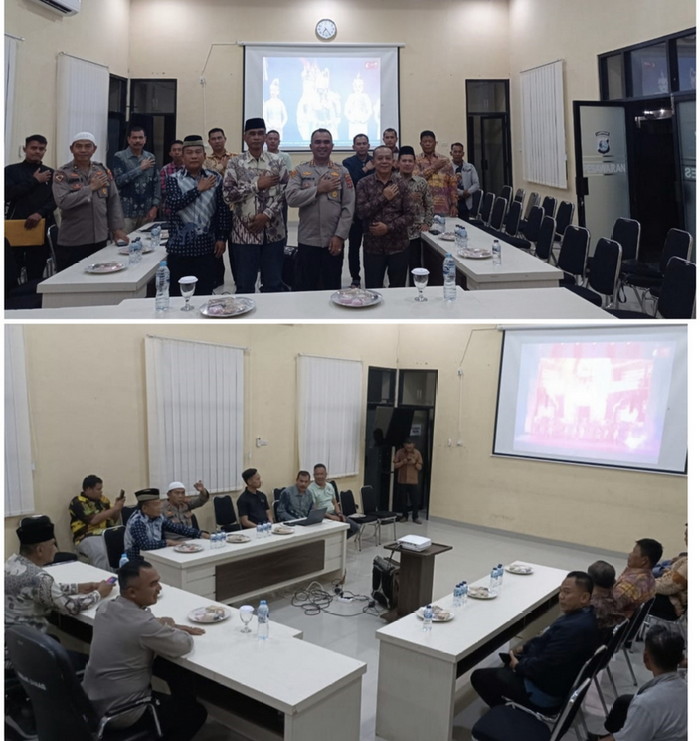 Kapolres Pesawaran Bersama Unsur Forkopimda Nobar Pagelaran Wayang "Pandowo Boyong" Via Siaran Langsung