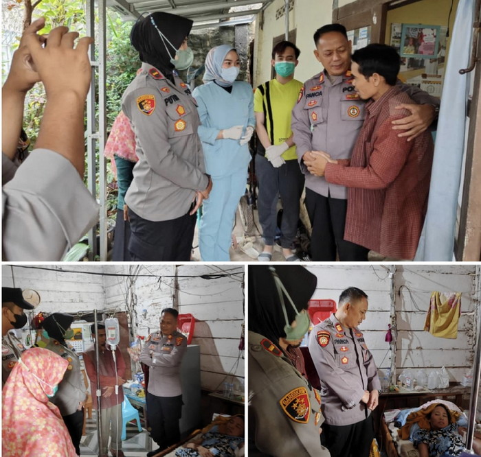 Wujud Perhatian, Kapolsek Metro Polres Metro Pusat Sambangi Warga Sakit serta Beri Bantuan