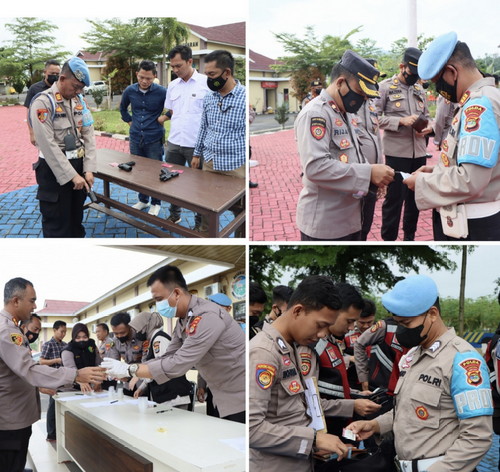 Bid Propam Polda Lampung menggelar Gaktibplin dan tes urine di Polres Pesawaran