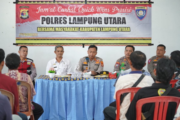 Jumat Curhat, Kapolres Lampung Utara sampaikan pesan-pesan Kamtibmas