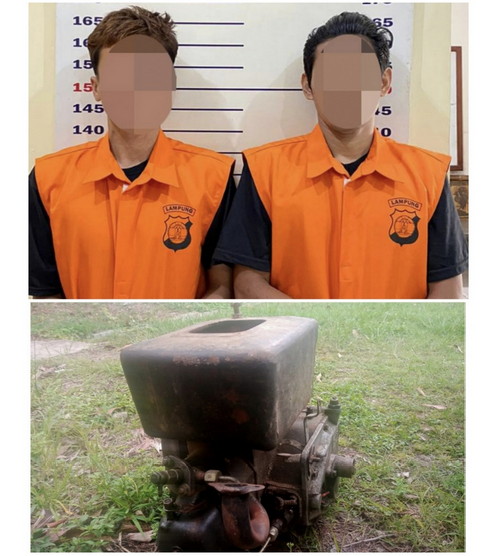 Maling Mesin Diesel, 2 Pemuda Ditangkap Polsek Kalianda Polres Lamsel