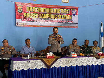 Kompol Sukamso pimpin Jum’at Curhat Quick Wins Presisi di Jati Agung  Lampung Selatan