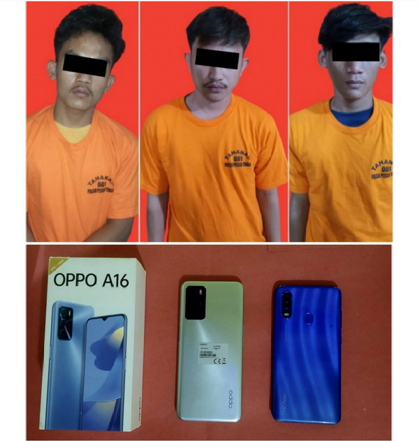 "Team tekab 308 Presisi Polsek pesisir Tengah berhasil meringkus 3 pelaku pencuri Hanphone"
