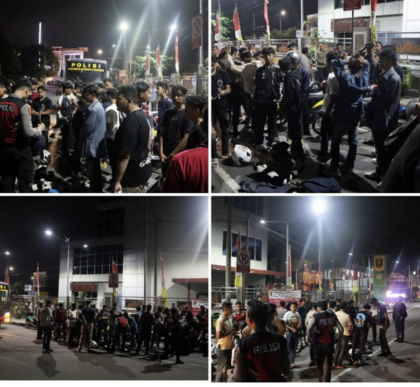 Resahkan Warga, Patroli Blue Light Polresta Bandar Lampung Bubarkan Tongkrongan Remaja