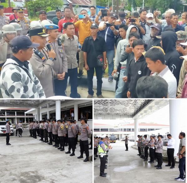 Polres Pesisir Barat mengamankan unjuk rasa aksi solidaritas Petani Sawit