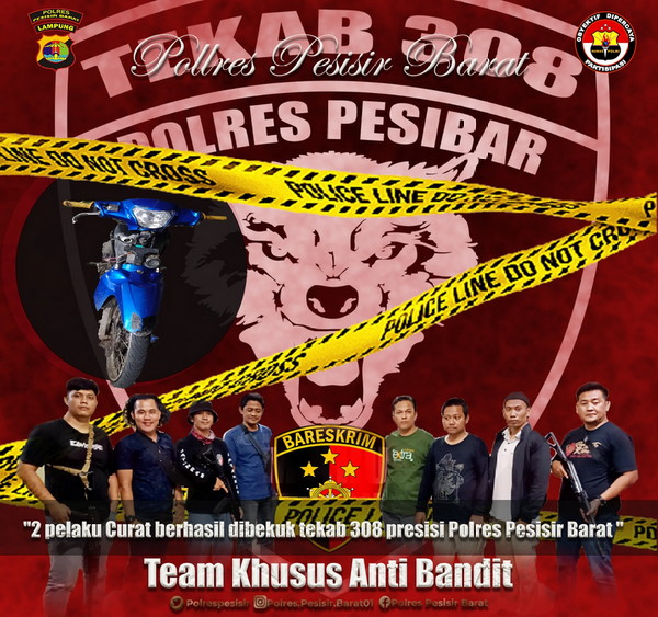 2 pelaku Curat berhasil dibekuk tekab 308 presisi Polres Pesisir Barat