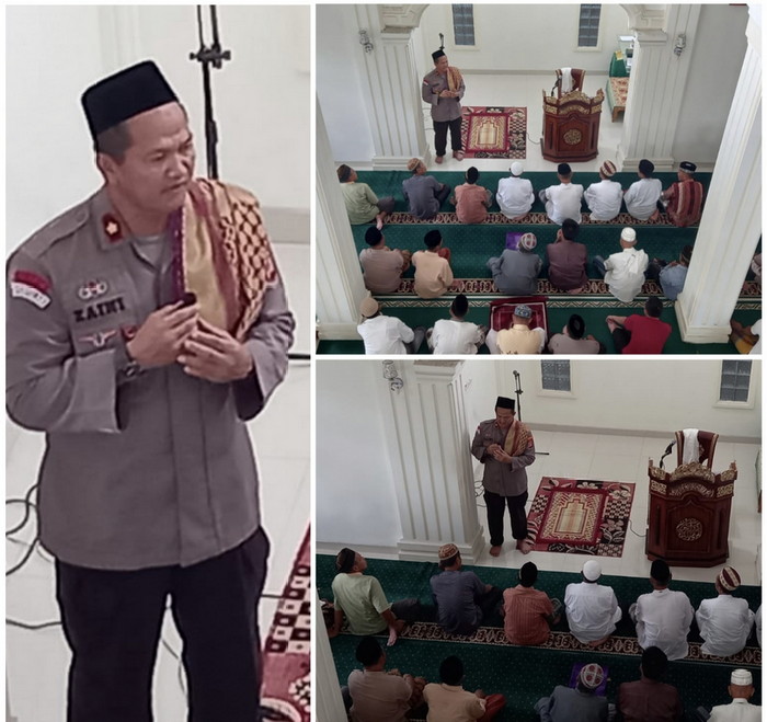 Jumat kamtibmas Kapolsek Pesisir Tengah di masjid Riyadhus Sholihin Pekon Way Redak