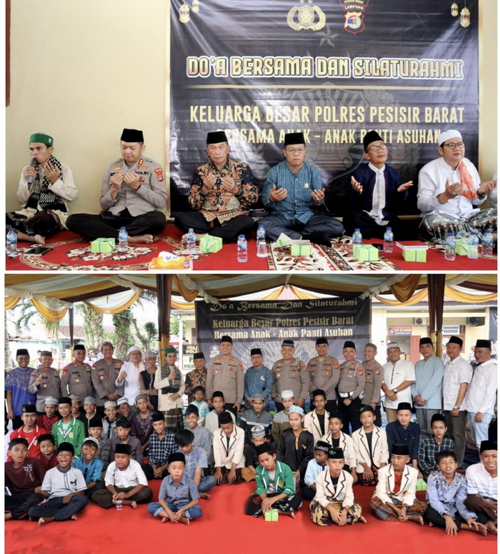 Keluarga Besar Polres Pesisir Barat Bersilaturahmi dan Doa bersama dengan anak anak panti asuhan