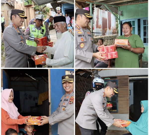 Berbagi di Bulan Suci, Kapolresta Bandar Lampung Bagikan Nasi Kotak