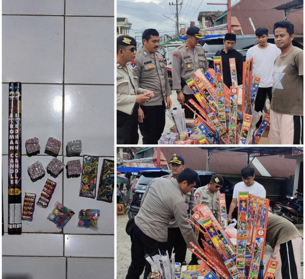 Polsek Pesisir Tengah Polres Pesisir Barat Razia petasan dalam melaksanakan kegiatan Ops cempaka Krakatau 2023
