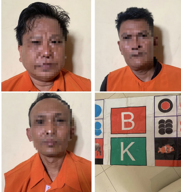 Tiga pelaku Judi Koprok di gelandang Polres Lampung Selatan