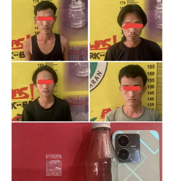 Tertangkap Sedang Pesta Sabu, Para Pemuda Dibawa Ke Polres Pesawaran