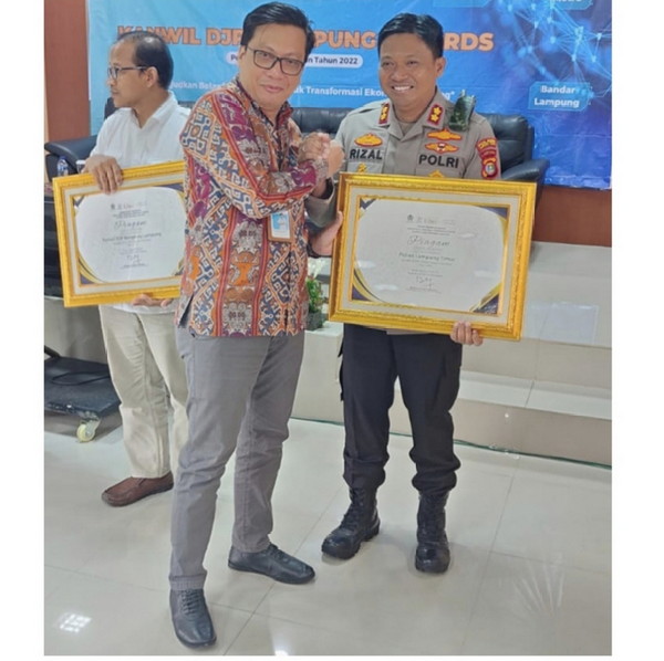 Kapolres Lampung Timur Terima Penghargaan dari DJPb Provinsi Lampung
