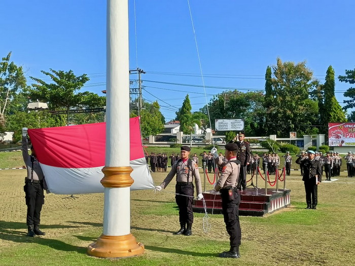 Upacara Memperingati Hari Lahir Pancasila Tahun 2023, Wakapolres Lampung Utara Bacakan Amanat Kepala BPIP RI