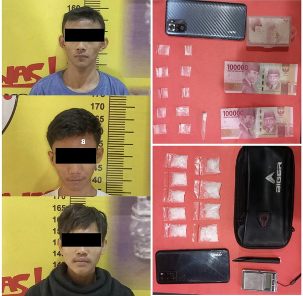 Satresnarkoba Polres Pesawaran Tangkap 3 Pemuda Pengedar Sabu