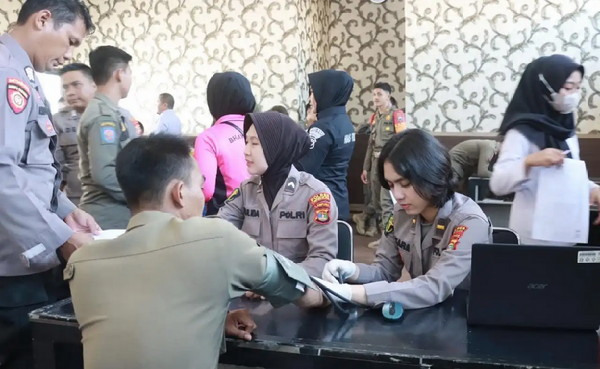 Hari Bhayangkara Ke 77 Polres Lampung Selatan Gelar Donor darah