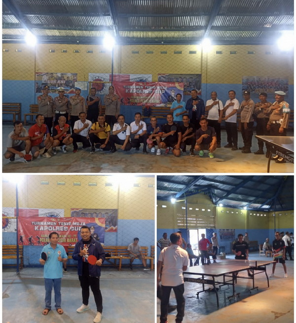 Turnamen Tenis Meja Kapolres Cup Dalam Rangka Hari Bhayangkara ke - 77 Polres Pesisir Barat