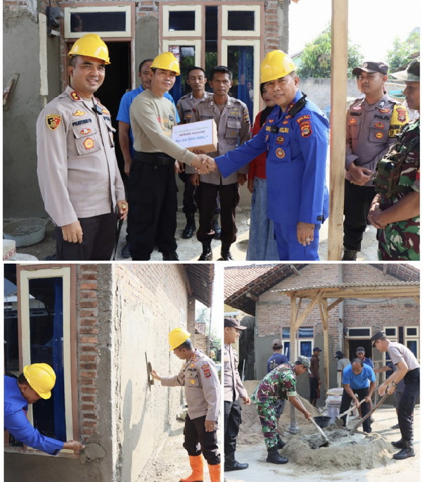 Dalam Rangka Hari Bhayangkara ke 77, Polda Lampung adakan kegiatan Bedah Rumah