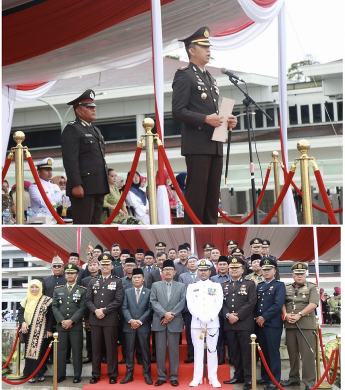 Polres Pesisir Barat Gelar Upacara Hari Bhayangkara ke - 77 dilapangan Pemda