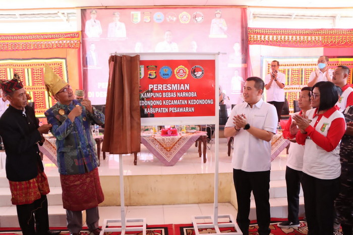 Polres Pesawaran Resmikan Kampung Bebas Narkoba di Kec Kedondong Kab Pesawaran