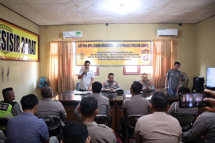 Polres Pesisir Barat Laksanakan Latihan pra operasi zebra Krakatau 2023