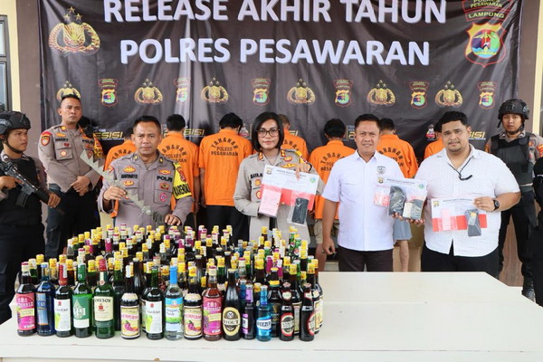 Akhir Tahun 2023: Polres Pesawaran gelar Press Release paparkan capaian kinerja