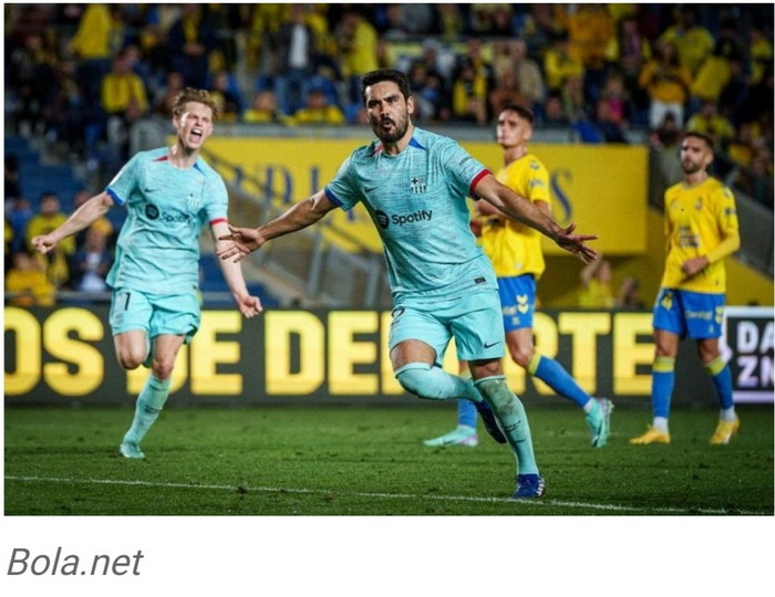 La Liga, Las Palmas Kalah Dramatis 1-2 dari Barcelona