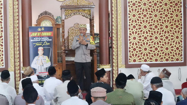 Safari Jumat Keliling, Upaya Polresta Bandar Lampung Jaga Kondusifitas Jelang Pemilu 2024