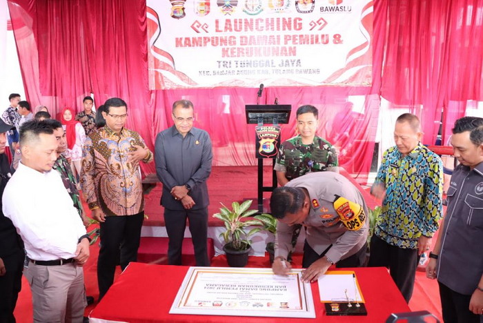 Pertama Kali di Lampung, Launching Kampung Damai Pemilu di Tulang Bawang