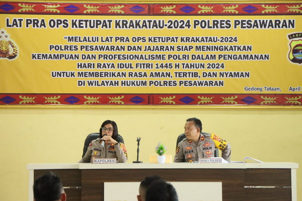 Laksanakan Lat Pra Ops Ketupat Krakatau 2024, Polres Pesawaran Siap Mengawal Mudik Lebaran