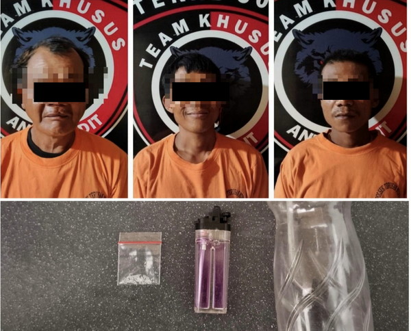 Pesta Sabu Sabu, 3 Pelaku Diringkus Polsek Terusan Nunyai