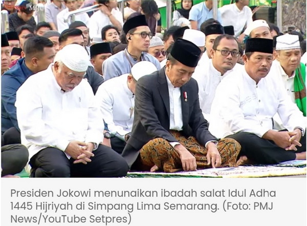 Idul Adha 1445 H, Jokowi: Berkurban Jadi Ekspresi Syukur Atas Berkah Allah