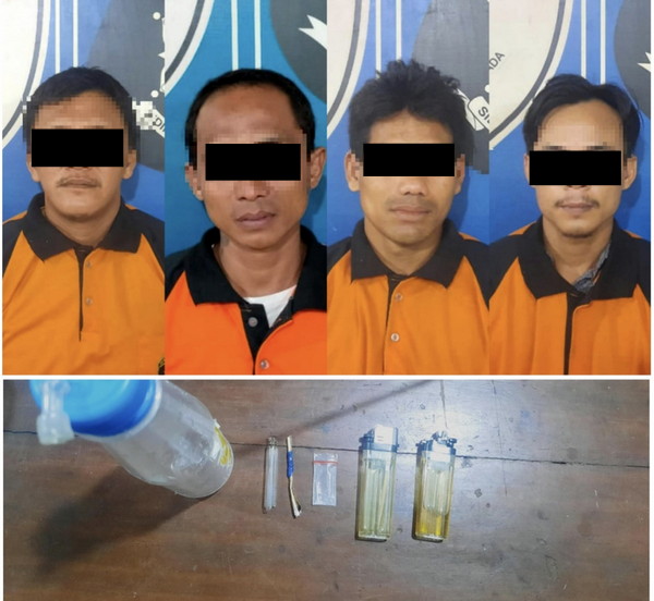 Asik Konsumsi Sabu, 3 Pemakai dan 1 Pengedar Ditangkap Polsek Padang Ratu