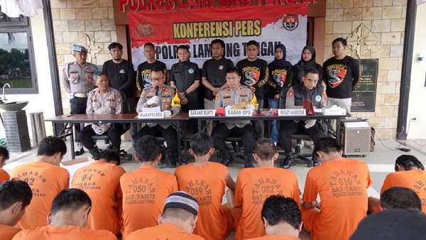 Ops Antik Krakatau 2024, Polres Lampung Tengah Gelar Konferensi Pers Keberhasilan Ungkap Kasus Narkoba