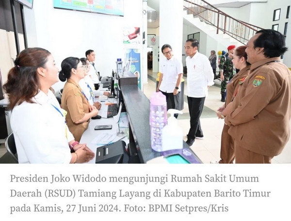 Presiden Jokowi Tinjau Kesiapan RSUD Tamiang Layang Terima Peralatan Medis Modern