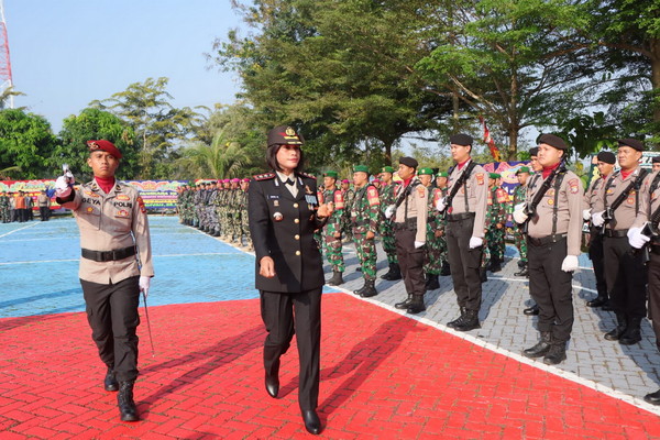 Polres Pesawaran Gelar Upacara Hari Bhayangkara Ke 78, Polri Presisi Membangun Negeri Menuju Indonesia Emas