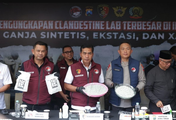 Polri Berhasil Bongkar Pabrik Narkoba di Malang Berkedok Kantor EO
