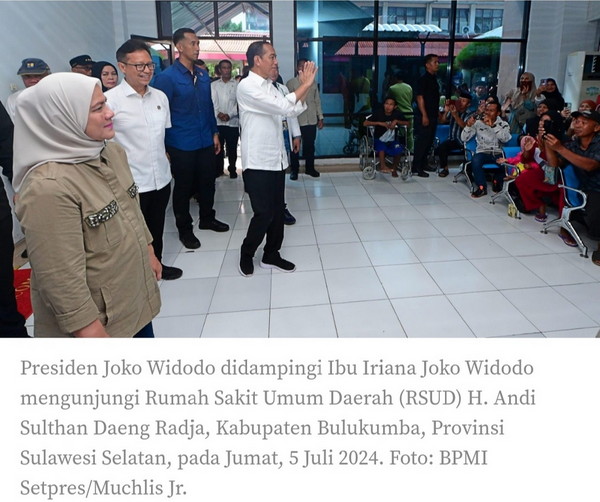 Kunjungi RSUD H. Andi Sulthan Daeng Radja Bulukumba, Presiden Jokowi Dengar Cerita Pasien dan Petugas