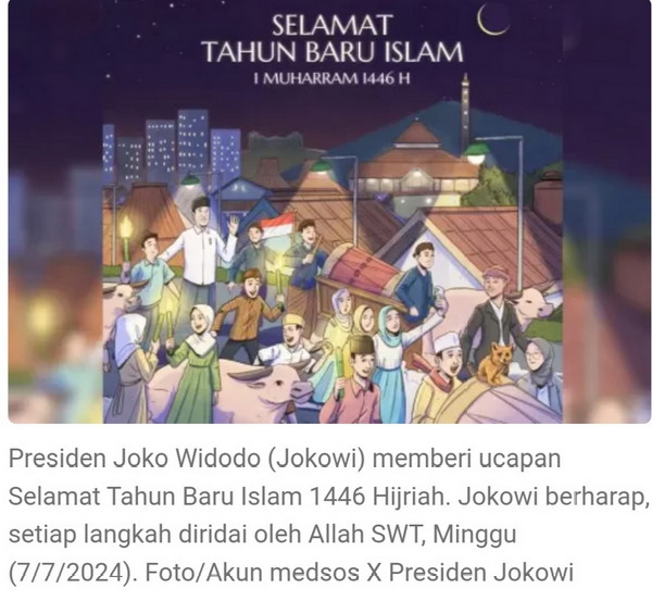 Sambut Tahun Baru Islam, Jokowi: Semoga Membawa Kedamaian dan Kesuksesan