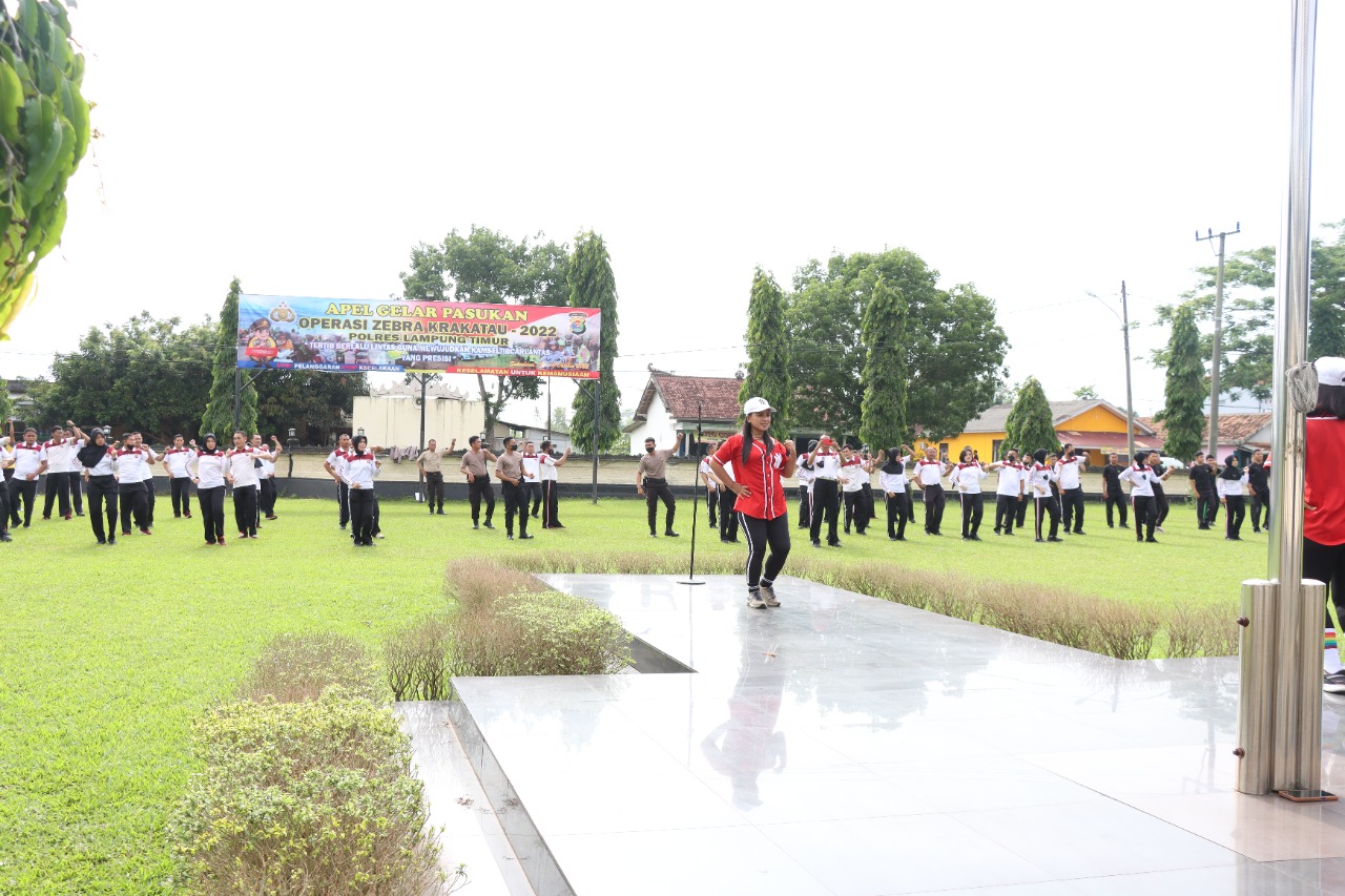 Jalin Sinergitas, Polres Lampung Timur Dan Kodim 0429/LT Melaksanakan Olahraga Bersama