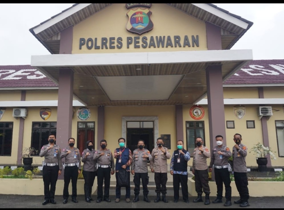 Tim Ombudsman RI Kunjungi Polres Pesawaran Polda Lampung, kedatangannya disambut sejumlah Perwira Polres