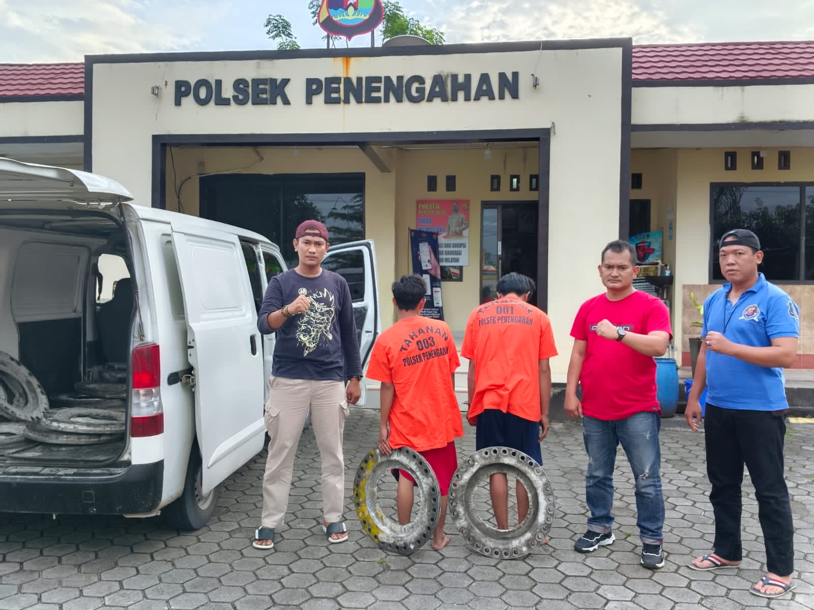 2 Pelaku Curat plat besi di perusahaan diamankan Polisi Polsek Penengahan