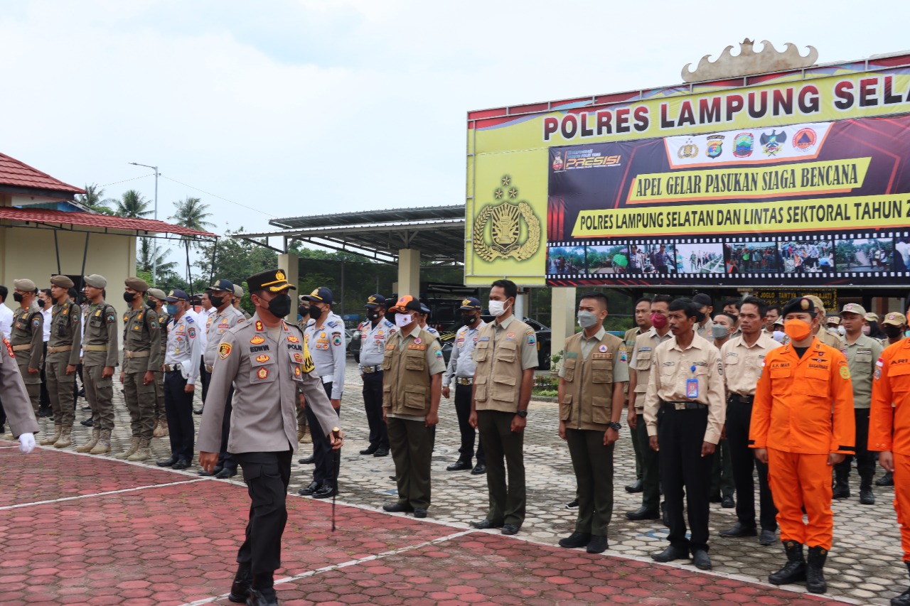 Polres Lampung Selatan Gelar Apel Siaga Bencana