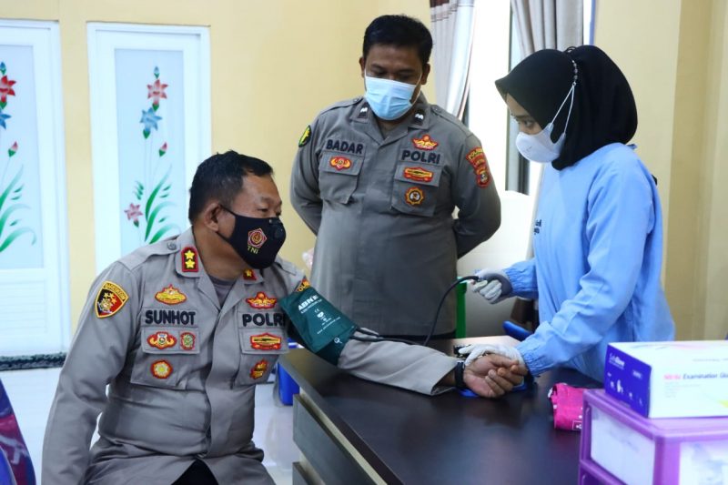 Jelang HUT Bhayangkara Ke -76 Polres Tubaba menggelar Bhakti Kesehatan Donor Darah