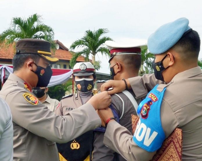 Kapolres Lampung Tengah Pimpin Apel Gelar Pasukan Ops Patuh Krakatau 2022