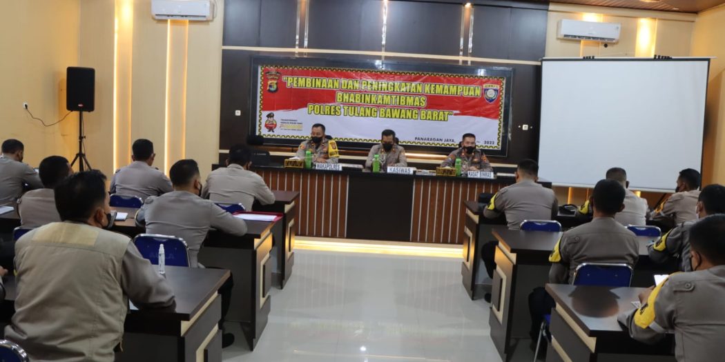 Guna meningkatkan Kemampuan Personil, Polres Tulang Bawang Barat lakukan Binkatpuan terhadap Personil Bhabinkamtibmas