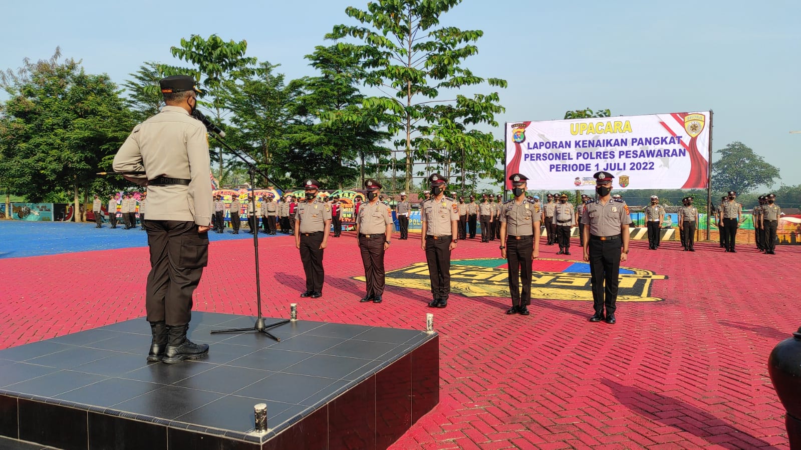 Pada Hari Bhayangkara ke-76, Puluhan Personil Polres Pesawaran Naik Pangkat