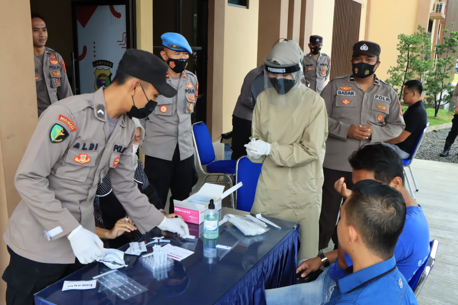 Cegah Penyebaran Covid-19 Polres Tubaba Gelar Swab Antigen