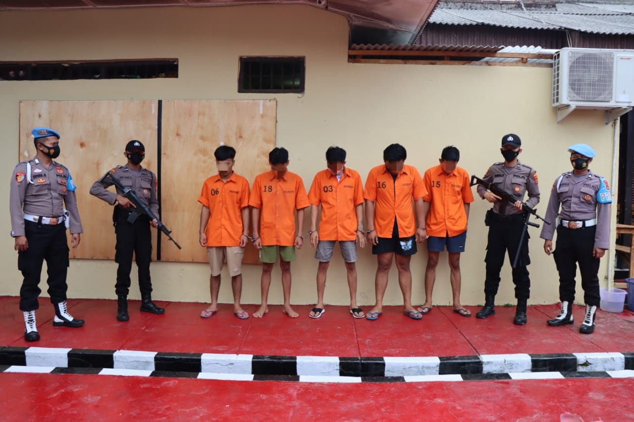 Satresnarkoba Polres Pringsewu Bekuk Lima Tersangka Tindak Pidana Narkotika