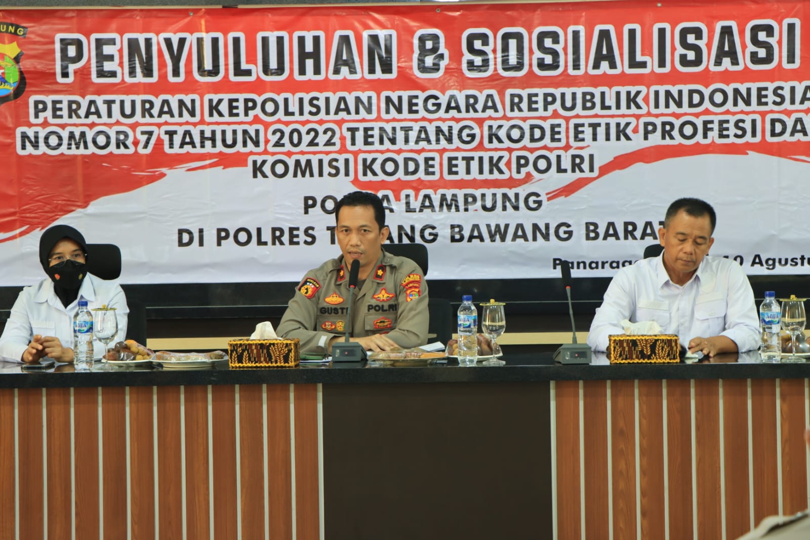 Bidkum Polda Lampung Sosialisasi Perpol Nomor 7 Tahun 2022 di Polres Tulang Bawang Barat